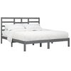 vidaXL Estructura de cama sin colch&oacute;n madera maciza gris 200x200 cm