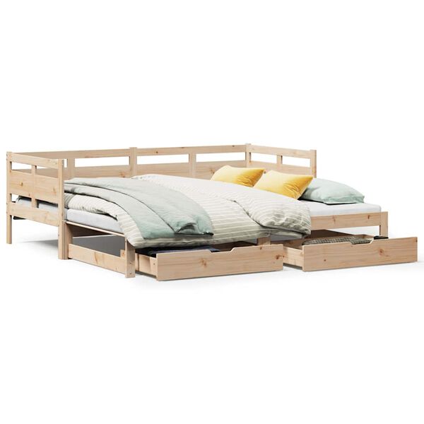 vidaXL Sof&aacute; cama nido con cajones sin colch&oacute;n 90x190 cm
