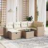 vidaXL Set sof&aacute;s de jard&iacute;n 7 piezas y cojines rat&aacute;n sint&eacute;tico beige