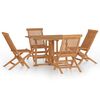 vidaXL Set de comedor de jard&iacute;n plegable 5 pzas madera maciza de teca