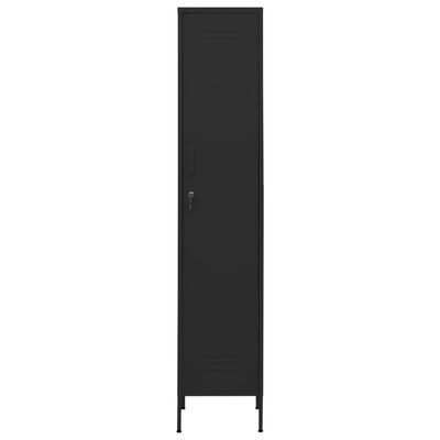 vidaXL Armario de taquilla de acero negro 35x46x180 cm