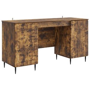 vidaXL Escritorio con estante Roble Ahumado 142,5 x 50 x 75 cm