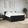 vidaXL Cama box spring con colch&oacute;n tela negro 200x200 cm