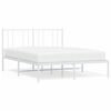 vidaXL Estructura cama sin colch&oacute;n con cabecero metal blanco 140x190cm