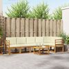 vidaXL Conjunto de sof&aacute;s de exterior con coj&iacute;n 7 pcs Natural y Crema