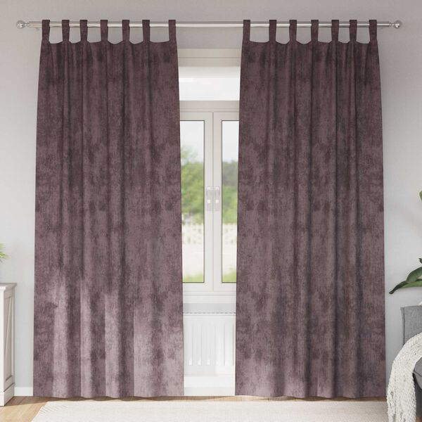 vidaXL Cortinas de Terciopelo 2 pcs Marr&oacute;n 245 x 140 cm Terciopelo