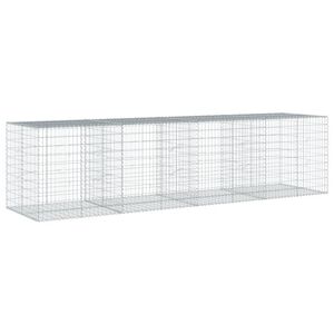 vidaXL Cesta de gaviones con cubierta hierro galvanizado 400x100x100cm