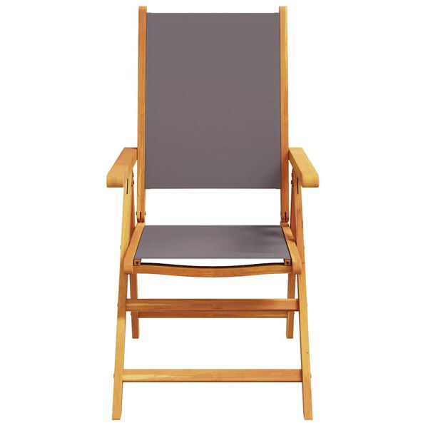 vidaXL Set de comedor de jard&iacute;n 7 pzas tela madera maciza antracita