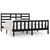 vidaXL Estructura de cama de madera maciza de pino negra 200x200 cm