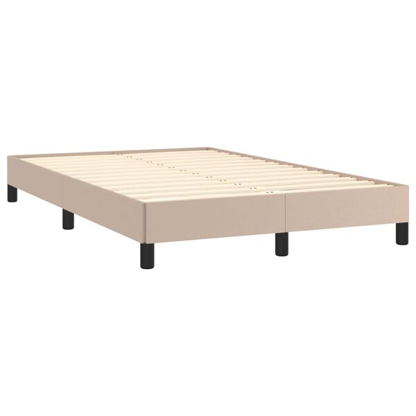 vidaXL Cama box spring con colch&oacute;n cuero sint&eacute;tico capuchino 120x190cm