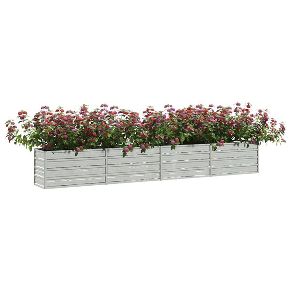 vidaXL Arriate de acero galvanizado plateado 320x40x45 cm