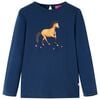 Camiseta infantil de manga larga azul marino 92
