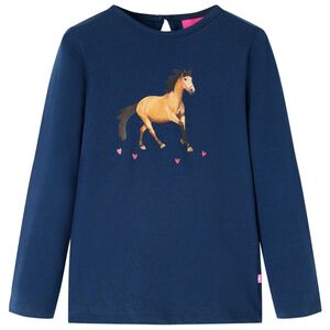 vidaXL Camiseta infantil de manga larga azul marino 92
