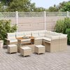vidaXL Conjunto de sof&aacute;s de jard&iacute;n 13 pcs Beige rat&aacute;n sint&eacute;tico