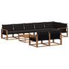 vidaXL Conjunto de sof&aacute;s de exterior con coj&iacute;n 9 pcs Natural y negro