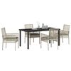 vidaXL Conjunto de Comedor de Jard&iacute;n 5 pcs Gris Claro rat&aacute;n sint&eacute;tico