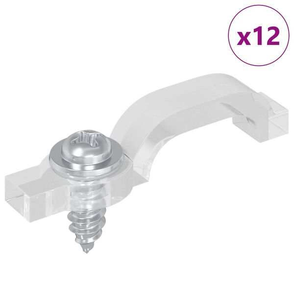 vidaXL Clips de tira LED 12 pcs Transparente 23,8 x 7,3 x 4,3 mm