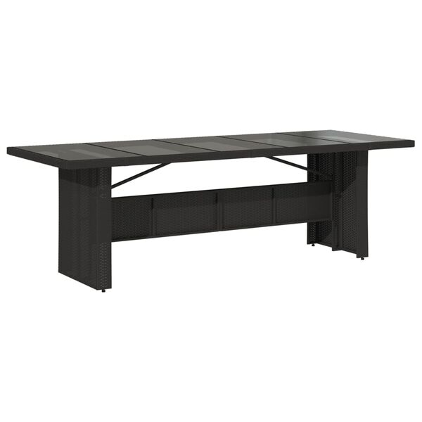 vidaXL Set de mesa y sillas de jard&iacute;n 9 pzas y cojines rat&aacute;n PE negro