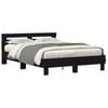 vidaXL Estructura de cama con LED Roble Negro 140 x 200 cm