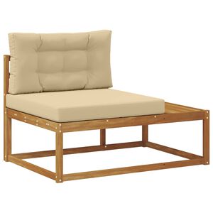 vidaXL Sof&aacute; modular de exterior con coj&iacute;n Natural 115 x 83 x 73 cm