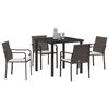 vidaXL Conjunto de Comedor de Jard&iacute;n 5 pcs Marr&oacute;n Polirat&aacute;n