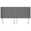 vidaXL Cabecero con orejas de tela gris oscuro 163x16x118/128 cm