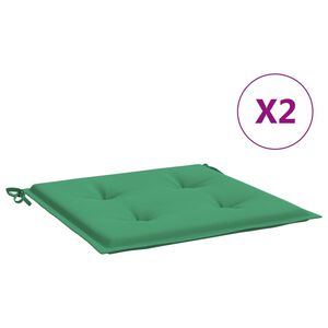 vidaXL Coj&iacute;n silla jard&iacute;n respaldo bajo 2 uds tela Oxford verde