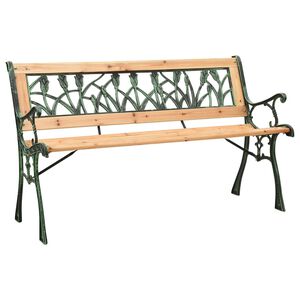 vidaXL Banco de jard&iacute;n hierro fundido y madera de abeto maciza 122 cm