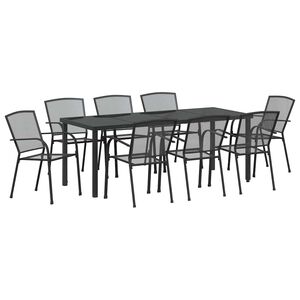 vidaXL Conjunto de Comedor de Jard&iacute;n 9 uds. Antracita
