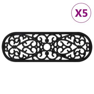 vidaXL Alfombrillas de escalera de goma 5 uds 25x75 cm