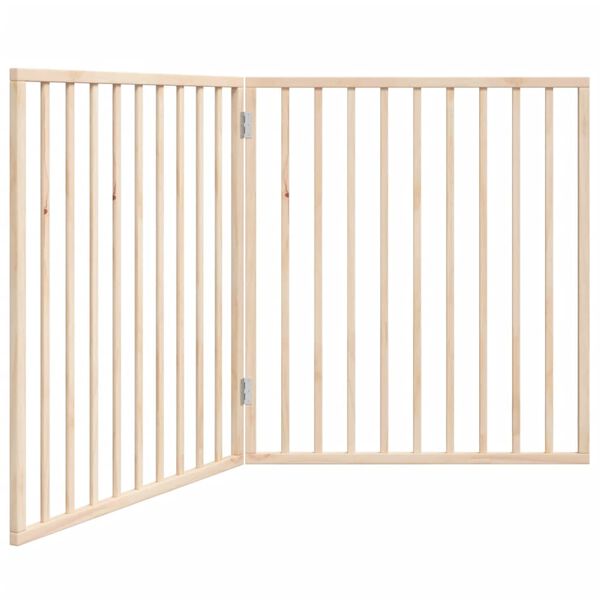 vidaXL Puerta para perros plegable de 2 paneles, 160 cm, madera de álamo