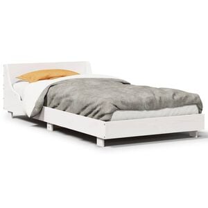 vidaXL Estructura de cama sin colch&oacute;n madera maciza blanca 75x190 cm