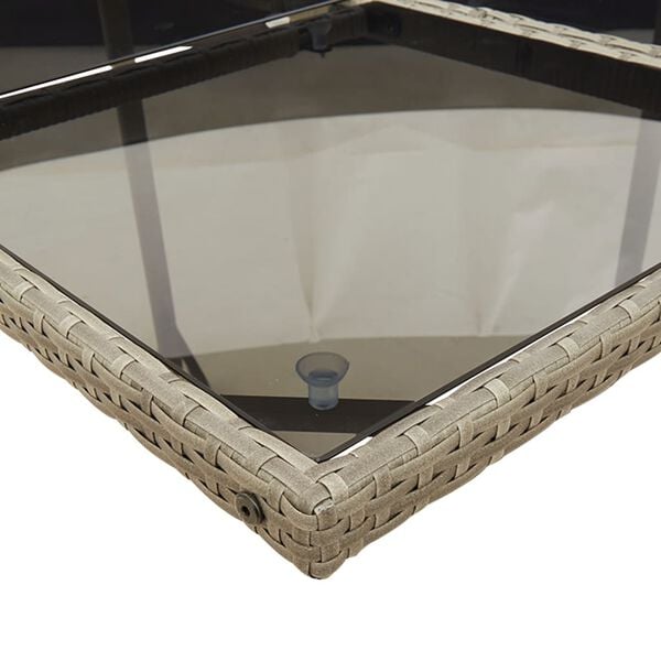 vidaXL Set comedor jard&iacute;n 9 pzas y cojines rat&aacute;n sint&eacute;tico gris