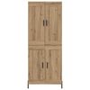 vidaXL Aparador alto 2 pcs Roble artesanal Madera de ingenier&iacute;a
