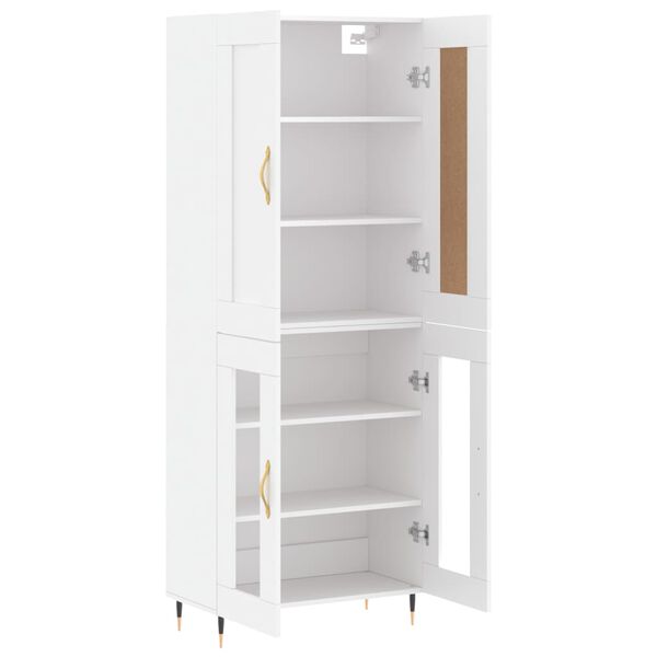 vidaXL Aparador alto madera contrachapada blanco 69,5x34x180 cm