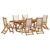 vidaXL Juego comedor de jard&iacute;n 9 pzas madera maciza acacia y textileno