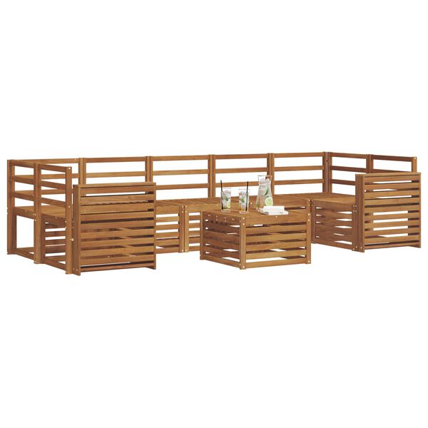 vidaXL Juegos de sof&aacute;s 8 pcs Natural Madera de Acacia S&oacute;lida
