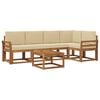 vidaXL Conjunto de sof&aacute;s de exterior 6 uds. Natural y Beige