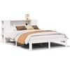 vidaXL Cama con estanter&iacute;a sin colch&oacute;n madera maciza blanca 140x190 cm