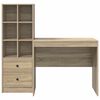 vidaXL Escritorio con caj&oacute;n 2 pcs Roble Sonoma