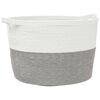 vidaXL Cesta para ropa sucia algod&oacute;n gris y blanco &Oslash;60x36 cm