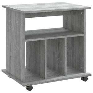 vidaXL Armario con ruedas madera contrachapada gris Sonoma 60x45x60 cm