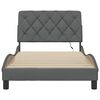 vidaXL Estructura cama con LED sin colch&oacute;n tela gris oscuro 90x200 cm