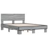 vidaXL Estructura cama madera ingenier&iacute;a metal gris Sonoma 140x190 cm
