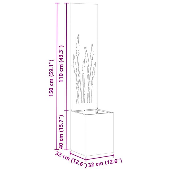 vidaXL Pantalla de Privacidad para Jard&iacute;n Calado Oxidado 32 x 140 cm