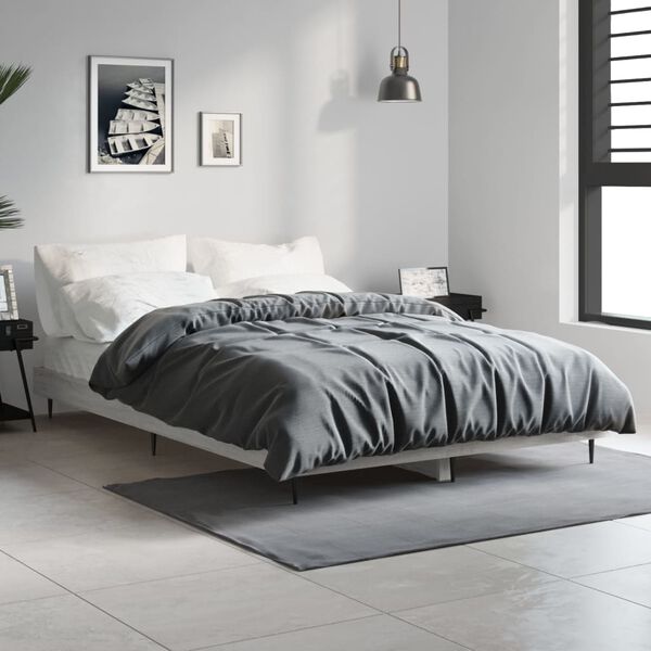 vidaXL Estructura de cama madera de ingenier&iacute;a gris Sonoma 120x190 cm