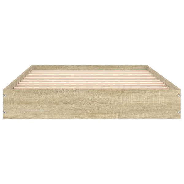 vidaXL Estructura de cama sin colch&oacute;n madera roble Sonoma 100x200 cm