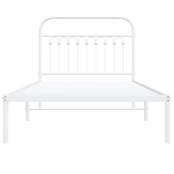 vidaXL Estructura cama sin colchón con cabecero metal blanco 100x200cm