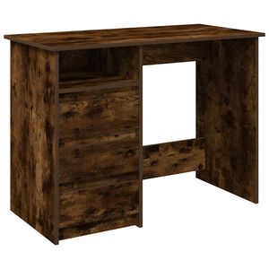 vidaXL Escritorio de madera de ingenier&iacute;a roble ahumado 102x50x75 cm