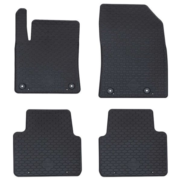vidaXL Alfombrilla de Coche 4 pcs Negro Goma